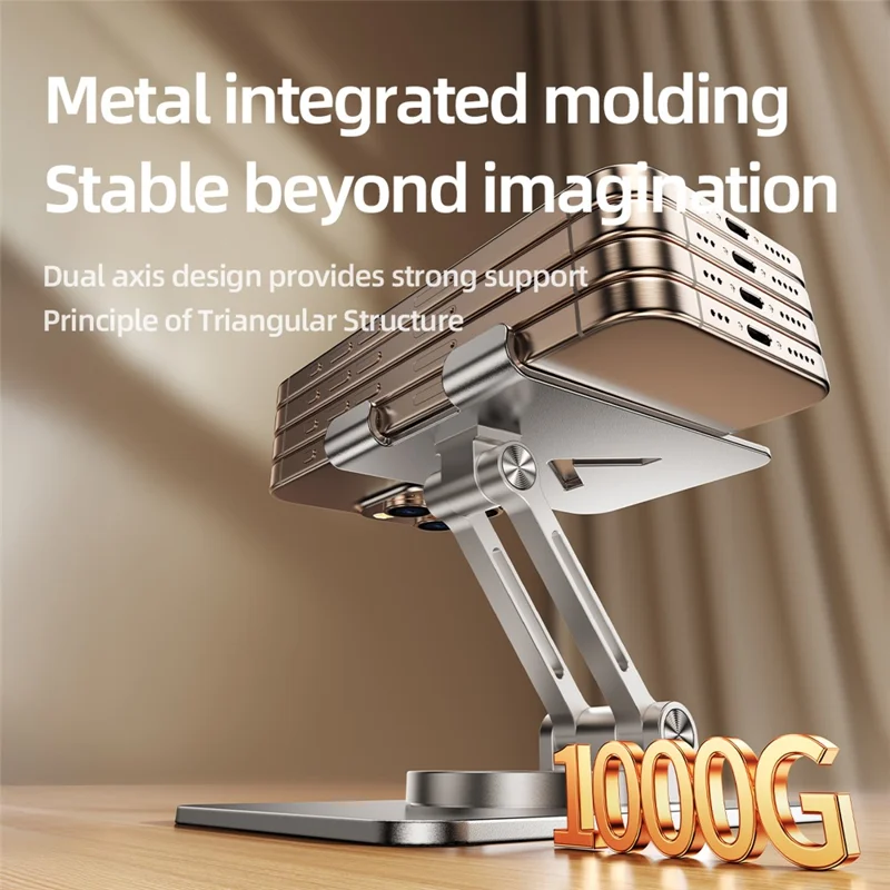 L11 Portable Foldable Desktop Phone Stand Aluminum Alloy Rotating Tablet Holder - Silver