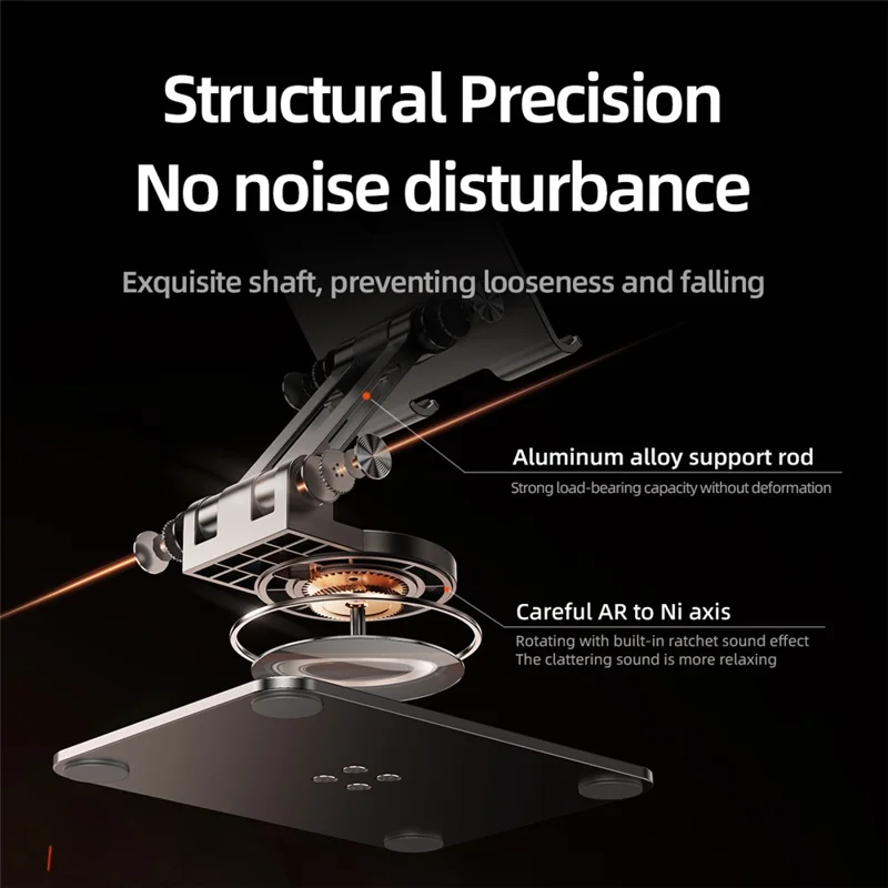 L11 Portable Foldable Desktop Phone Stand Aluminum Alloy Rotating Tablet Holder - Silver