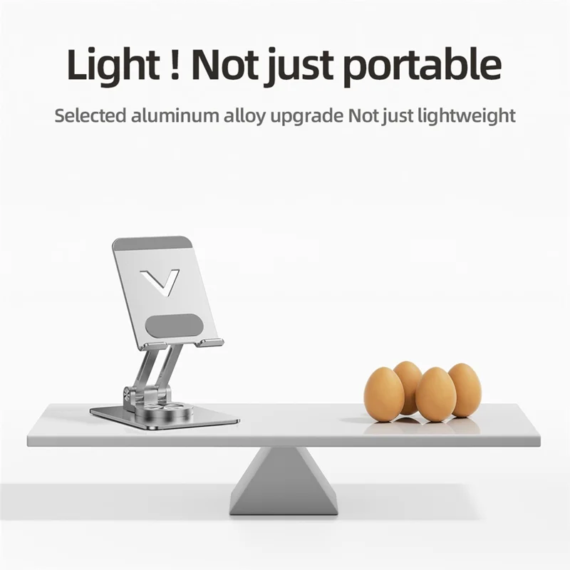 L11 Portable Foldable Desktop Phone Stand Aluminum Alloy Rotating Tablet Holder - Silver