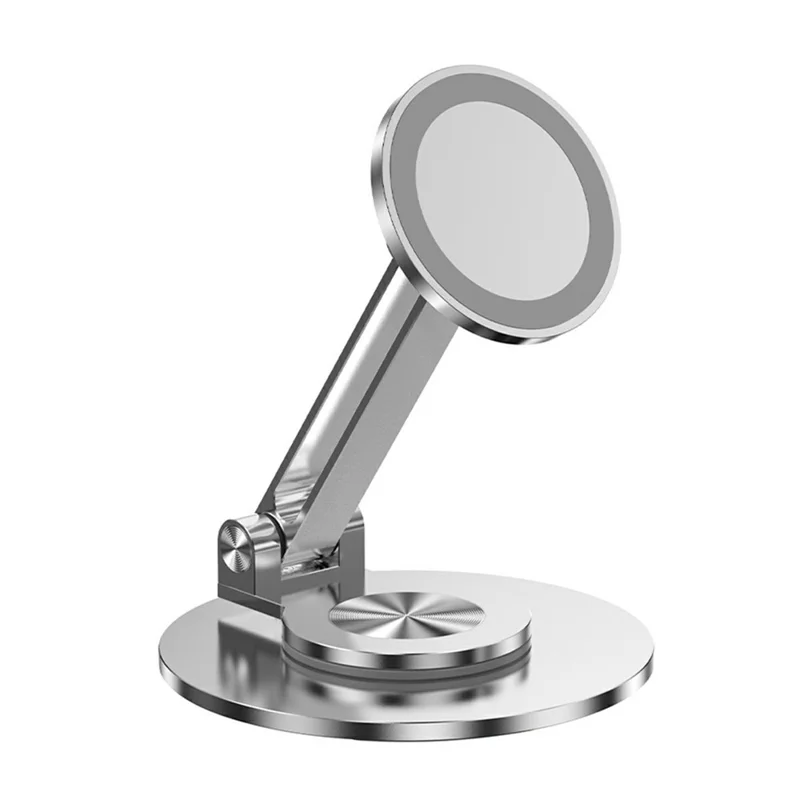 CX-1 Foldable Magnetic Phone Stand 360 Degree Rotatable Desktop Holder Compatible with MagSafe - Silver