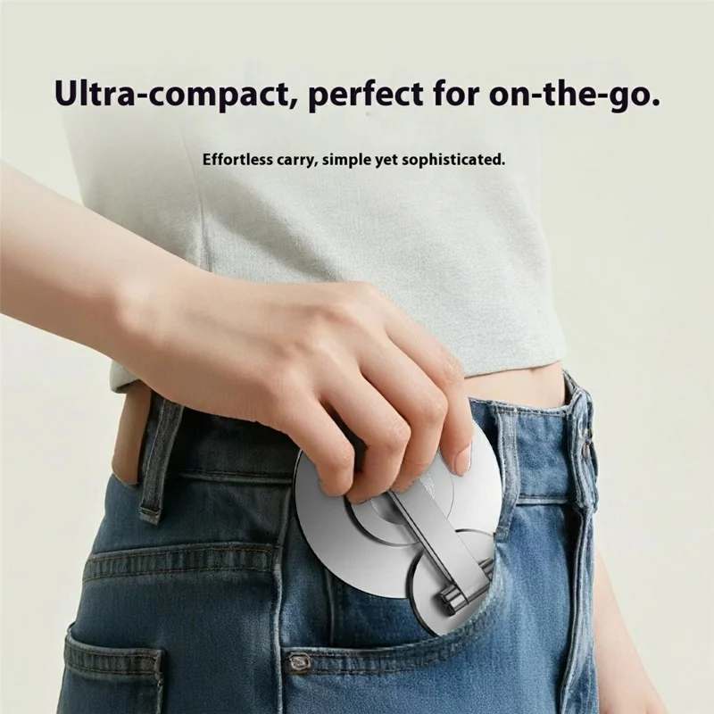 CX-1 Foldable Magnetic Phone Stand 360 Degree Rotatable Desktop Holder Compatible with MagSafe - Silver