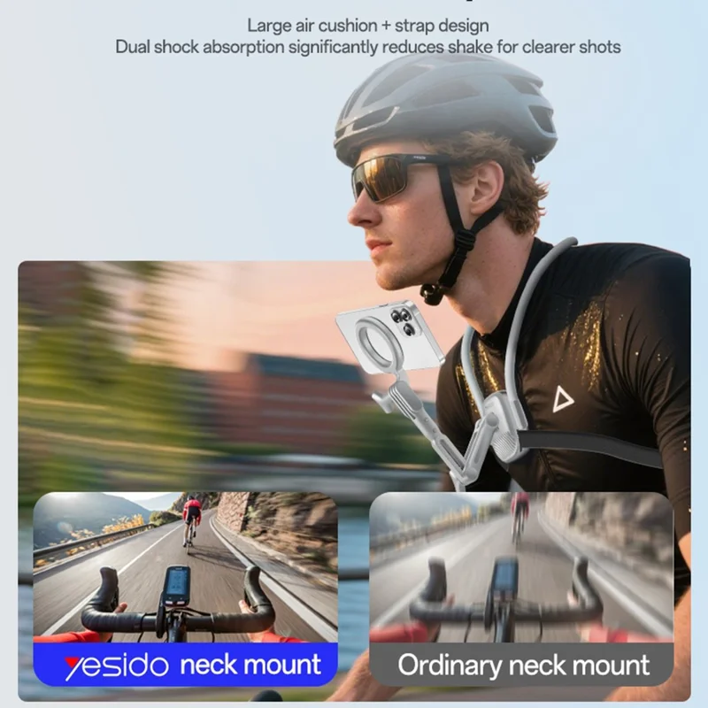 YESIDO C332 Neckband Bracket Anti Shake Foldable Magnetic Stand for Smartphone Action Camera