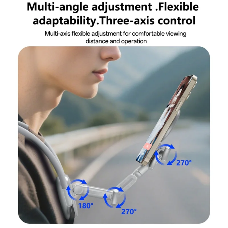 YESIDO C332 Neckband Bracket Anti Shake Foldable Magnetic Stand for Smartphone Action Camera