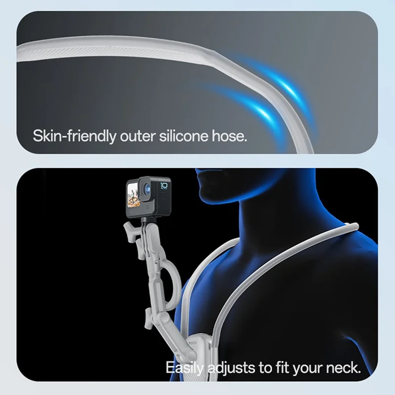 YESIDO C332 Neckband Bracket Anti Shake Foldable Magnetic Stand for Smartphone Action Camera