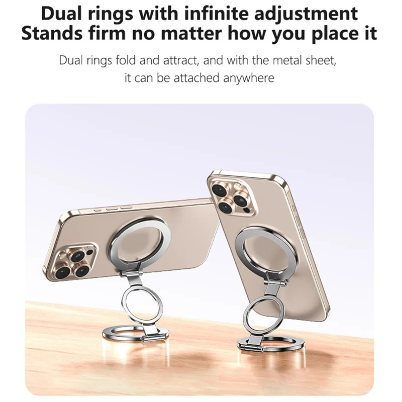 YESIDO C229 Double Sided Magnetic Phone Stand 360 Degree Rotation Foldable Ring Bracket