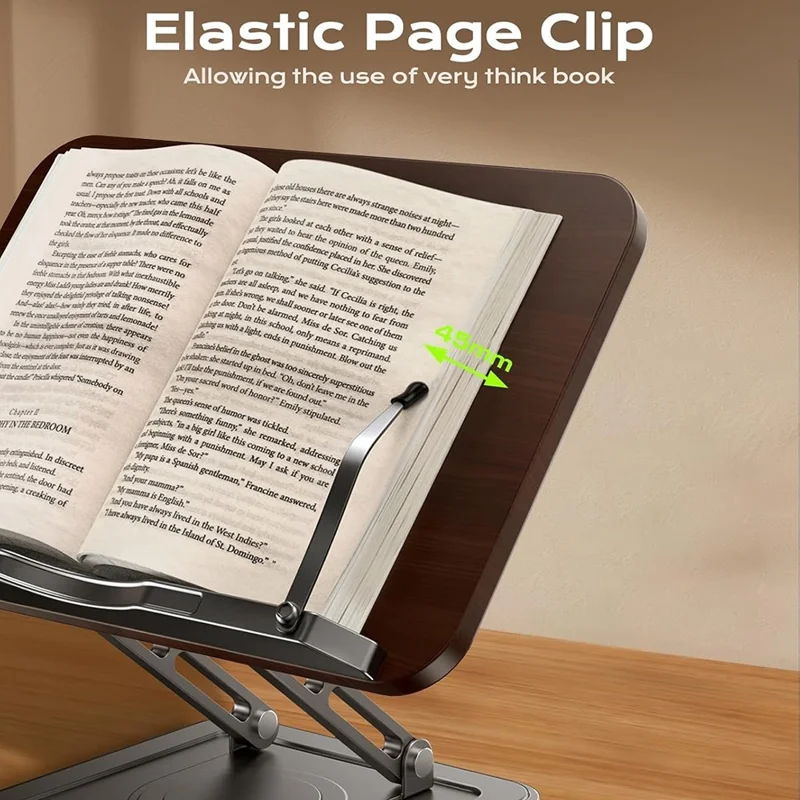 حامل قراءة متعدد الوظائف RS-01 دوار للأطفال، دعم خشبي للوحي والكمبيوتر المحمول، حامل كتب مكتبي