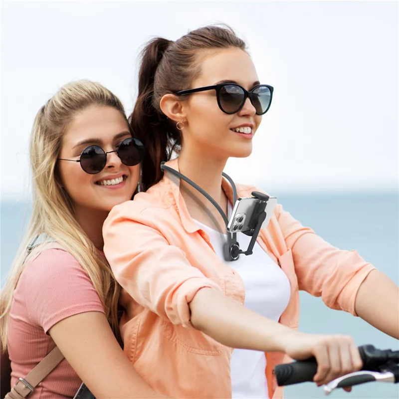 K08-7H Magnetic Neck Phone Holder Adjustable Neck Support Hand Free POV Phone Neck Mount Portable - Grey