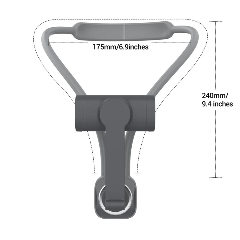 K08-7H Magnetic Neck Phone Holder Adjustable Neck Support Hand Free POV Phone Neck Mount Portable - Grey