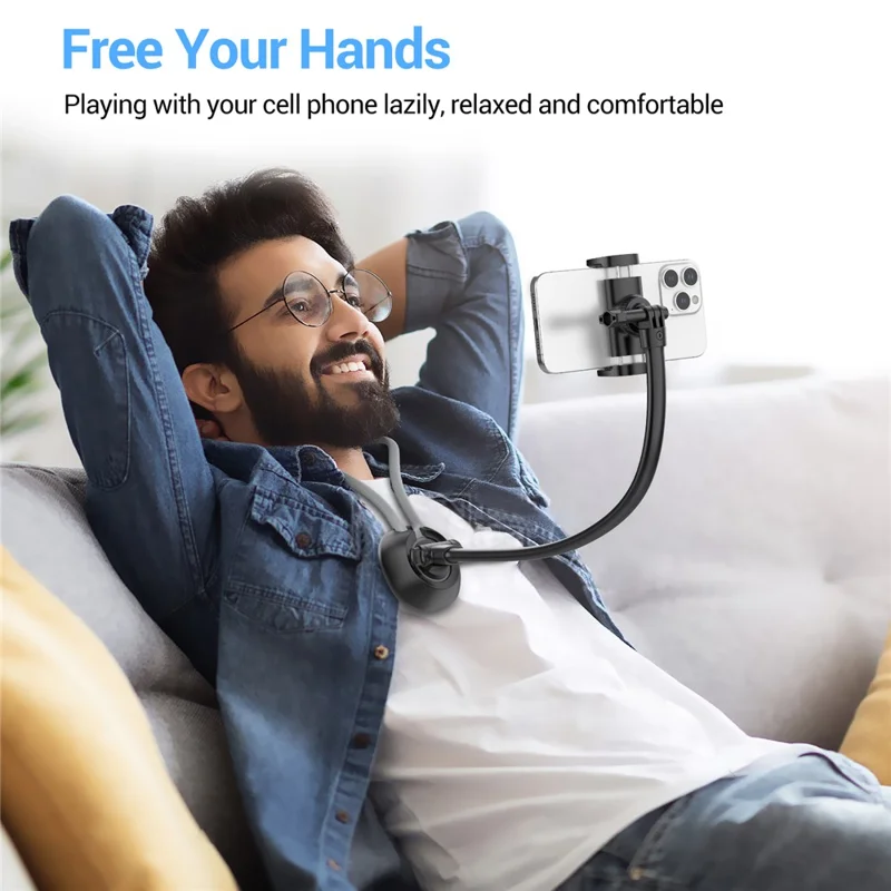 K09-7L Lazy Neck Phone Holder for Sofa Bed Hands Free Viewing Neck Hanging Phone Clip Bracket