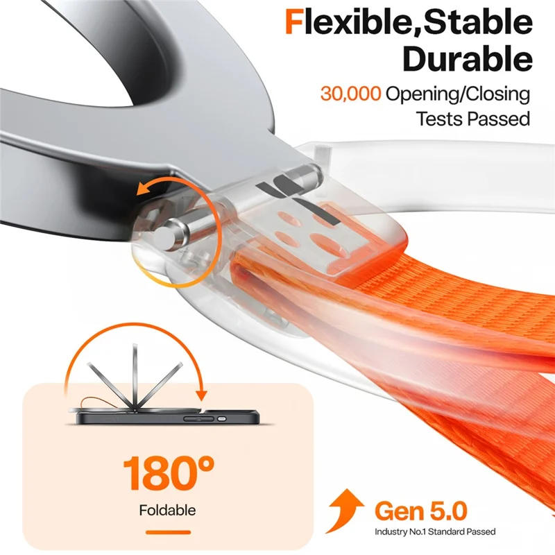 TORRAS Ostand Ring Compatibile con MagSafe Supporto per telefono Grip 360° Rotazione Supporto con anello in metallo - Argento