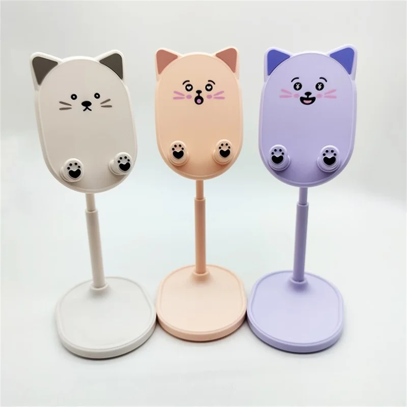 Großeinkauf Desktop-Telefonhalter für 4,7-6,9-Zoll-Geräte Cartoon-Tablet-Ständer Ausziehbare Handy-Halterung - Lila