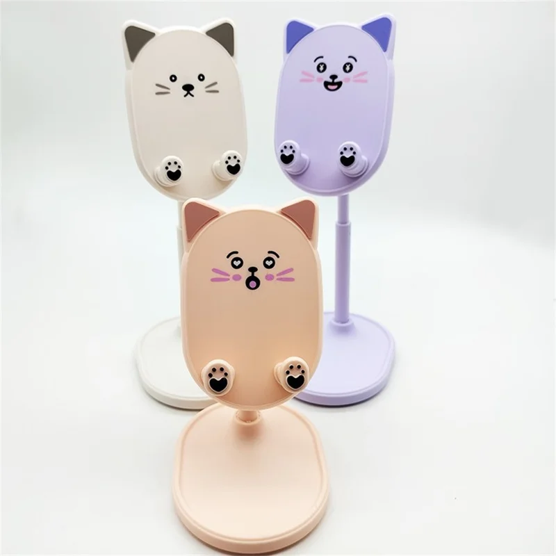 Großeinkauf Desktop-Telefonhalter für 4,7-6,9-Zoll-Geräte Cartoon-Tablet-Ständer Ausziehbare Handy-Halterung - Lila