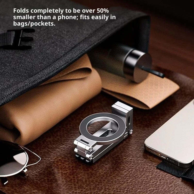 Bulk Purchasing Compatible with MagSafe 360 Degree Rotating Clip-on Desktop Phone Holder Foldable Tripod for Cellphone Under 6.9 Inch