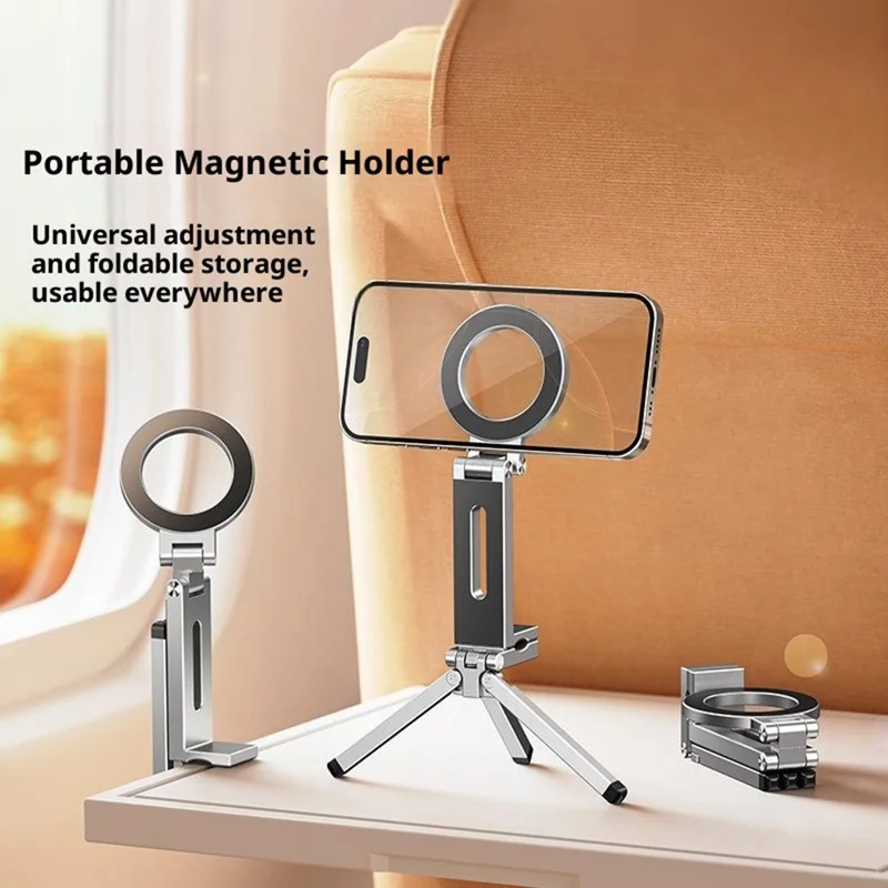 Bulk Purchasing Compatible with MagSafe 360 Degree Rotating Clip-on Desktop Phone Holder Foldable Tripod for Cellphone Under 6.9 Inch