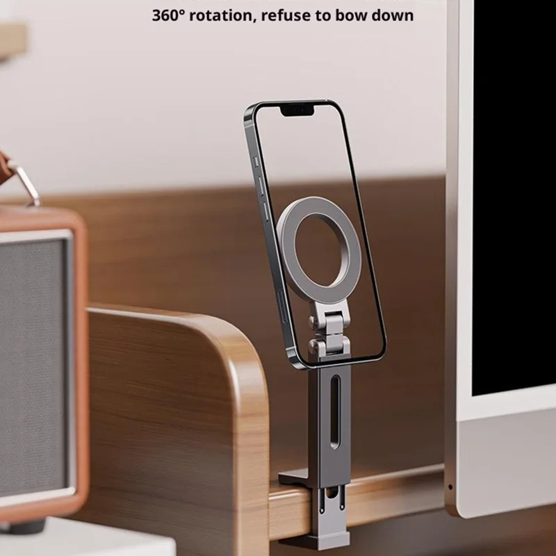 Bulk Purchasing Compatible with MagSafe Clip-on Desktop Holder for Phones Under 6.9 Inch Foldable Bracket - Grey
