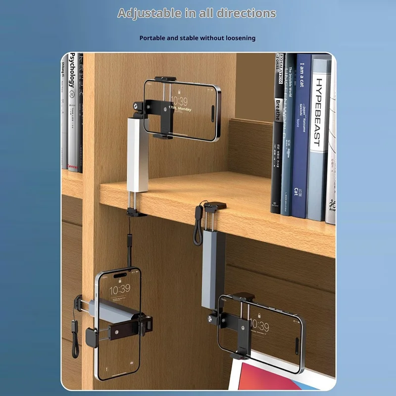 Bulk Purchasing For 4.7-6.9 Inch Phones Foldable Stand Clip-on Portable Rotating Desk Holder - Grey