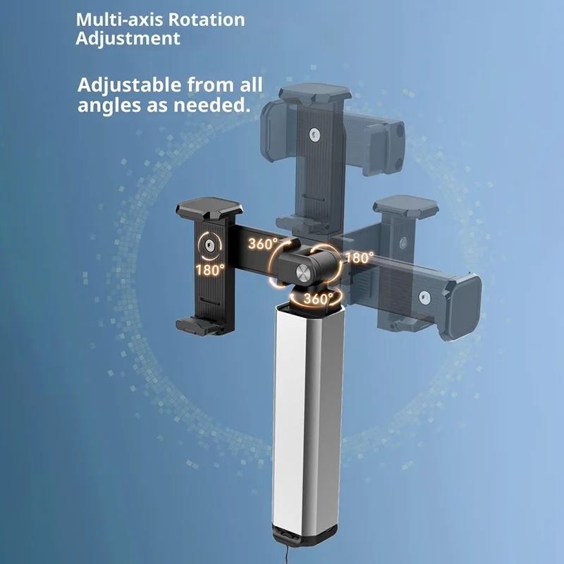 Bulk Purchasing For 4.7-6.9 Inch Phones Foldable Stand Clip-on Portable Rotating Desk Holder - Grey