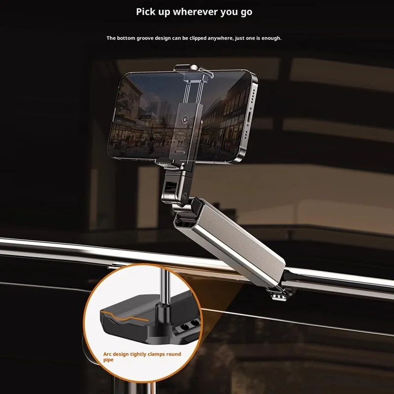 Bulk Purchasing For 4.7-6.9 Inch Phones Foldable Stand Clip-on Portable Rotating Desk Holder - Grey