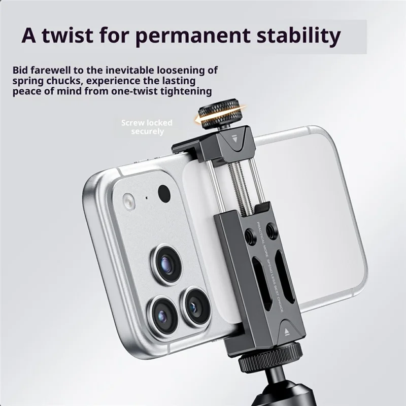 الحامل الثلاثي E10 من سبائك الألومنيوم لهواتف الذكية وكاميرات التصوير، حامل مكتبي وعصا سيلفي محمولة - برتقالي