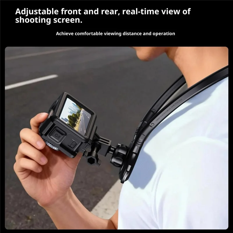 G01 POV-klampe til kamera til DJI Osmo Action 5 Pro / 4 / GoPro Hero 13 / 12 / Insta360 Ace Pro, roterbar halsholder og beslag