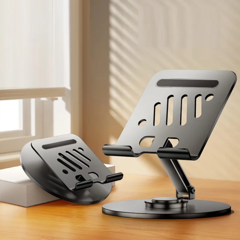 Bulk Purchasing Metal Stand for Tablets Under 12.9 Inch 360 Degree Rotating Foldable Desktop Holder - Black