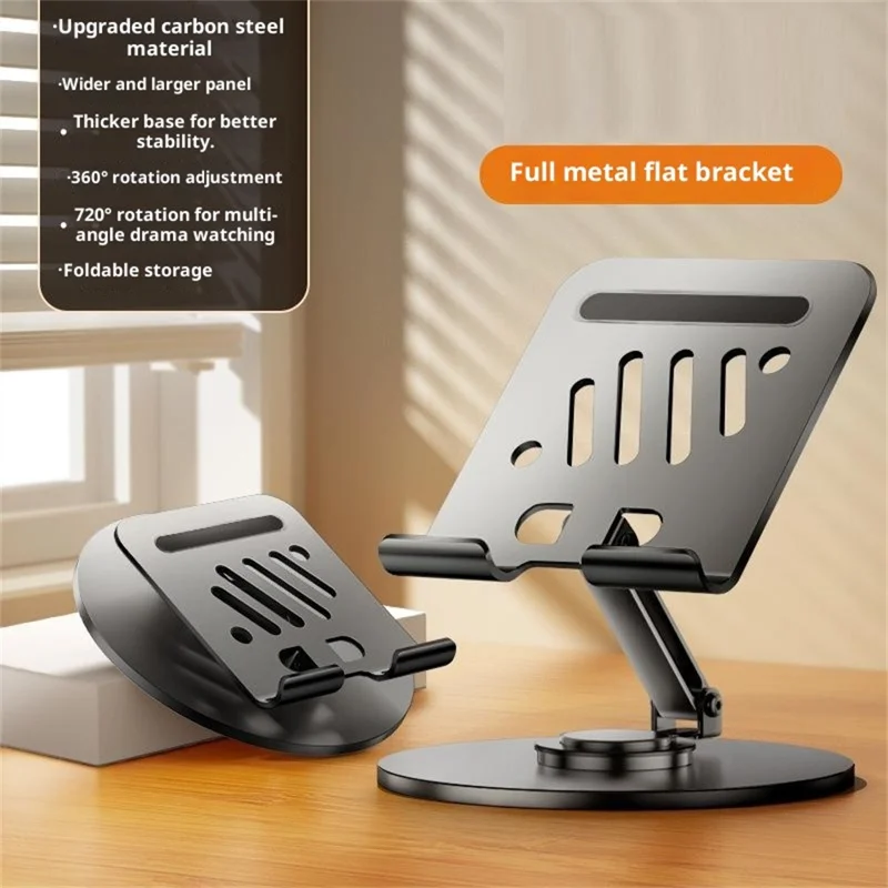 Bulk Purchasing Metal Stand for Tablets Under 12.9 Inch 360 Degree Rotating Foldable Desktop Holder - Black