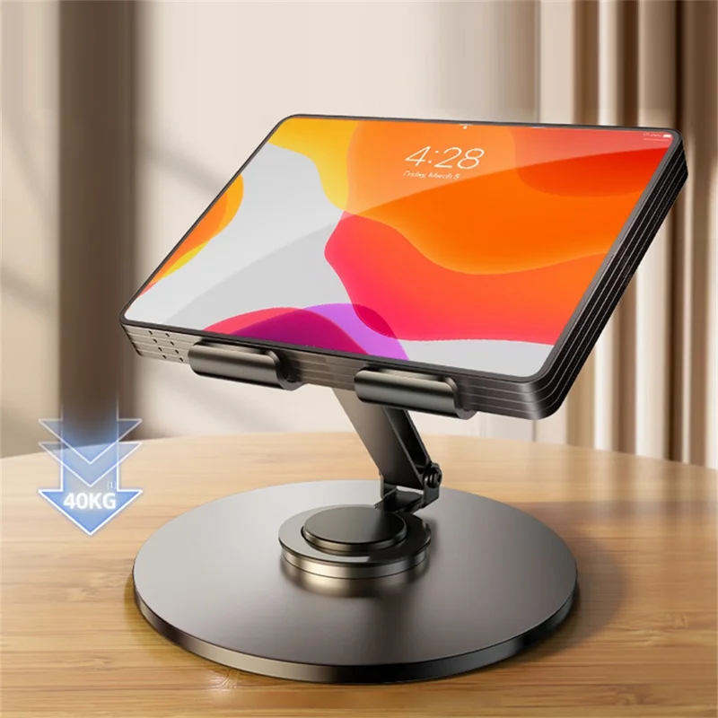Bulk Purchasing Metal Stand for Tablets Under 12.9 Inch 360 Degree Rotating Foldable Desktop Holder - Black