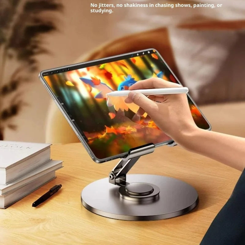 Bulk Purchasing Metal Stand for Tablets Under 12.9 Inch 360 Degree Rotating Foldable Desktop Holder - Black