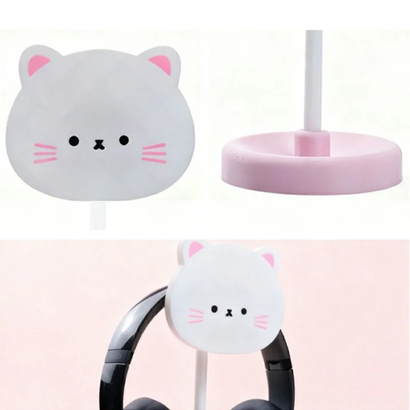 Милая подставка для наушников в стиле кошки с базой для хранения - Розовый