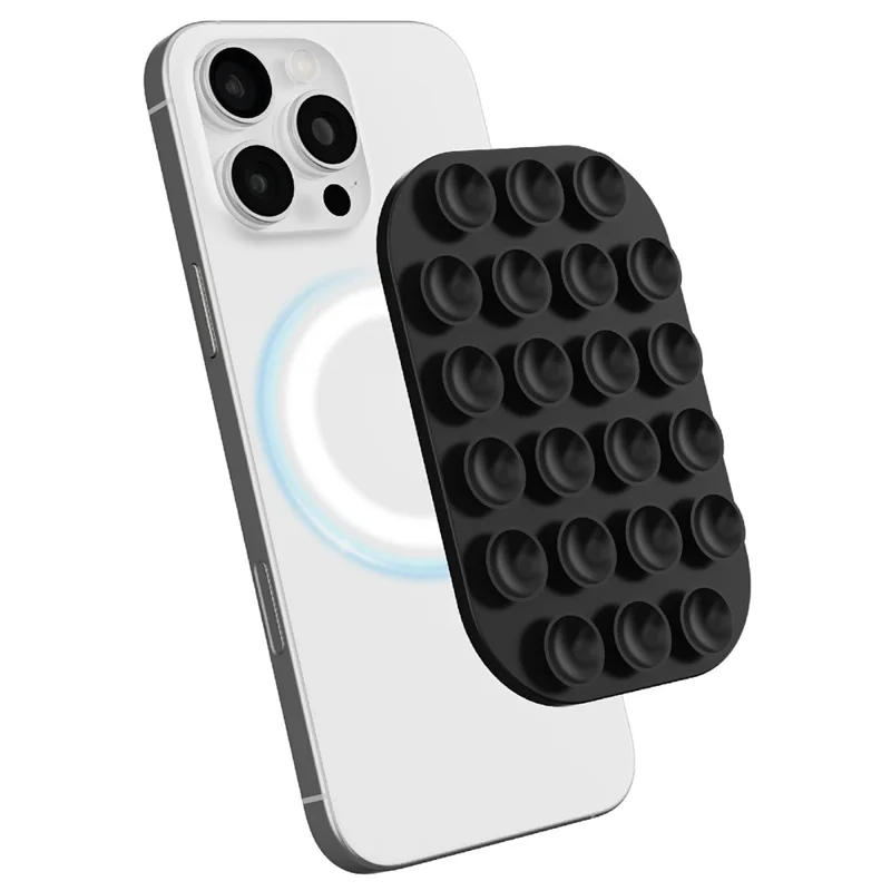 Supporto Magnetico per Telefono in Silicone con Ventosa Rimovibile - Nero