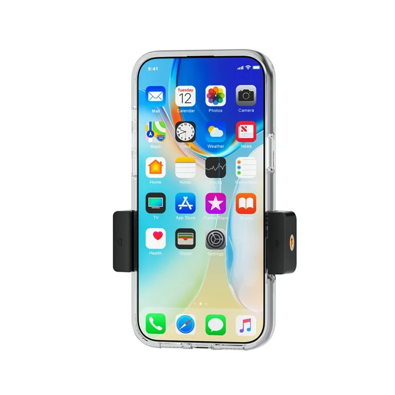 Uniwersalny uchwyt do telefonu z obrotem 360°, klips na pasek, stojak do telefonu, regulowany zakres zaciskania 5,8-9,5 cm – Czarny