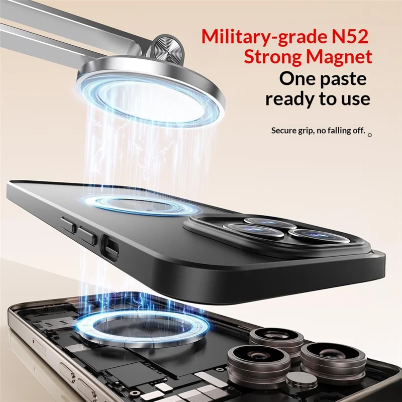 CX-3 Двухголовый магнитный держатель для телефона с поворотом на 360 градусов, алюминиевый сплав, регулируемый угол, подходит для прямых трансляций — Серебристый