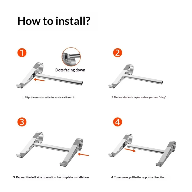 0022 Support Portable en Aluminium pour Ordinateur Portable, Repose Bureau Réglable, Tapis de Refroidissement Pliable, Design Ergonomique pour Maison / Bureau - Argent