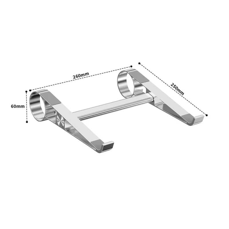 0022 Support Portable en Aluminium pour Ordinateur Portable, Repose Bureau Réglable, Tapis de Refroidissement Pliable, Design Ergonomique pour Maison / Bureau - Argent