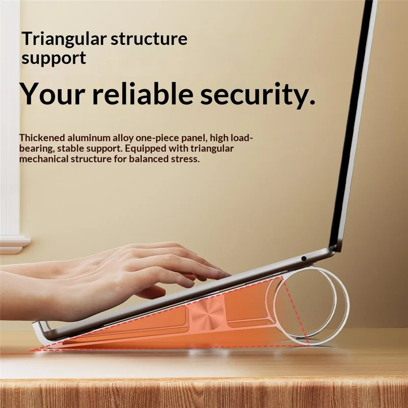 0022 Support Portable en Aluminium pour Ordinateur Portable, Repose Bureau Réglable, Tapis de Refroidissement Pliable, Design Ergonomique pour Maison / Bureau - Argent