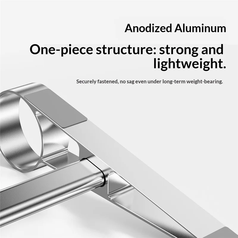 0022 Support Portable en Aluminium pour Ordinateur Portable, Repose Bureau Réglable, Tapis de Refroidissement Pliable, Design Ergonomique pour Maison / Bureau - Argent