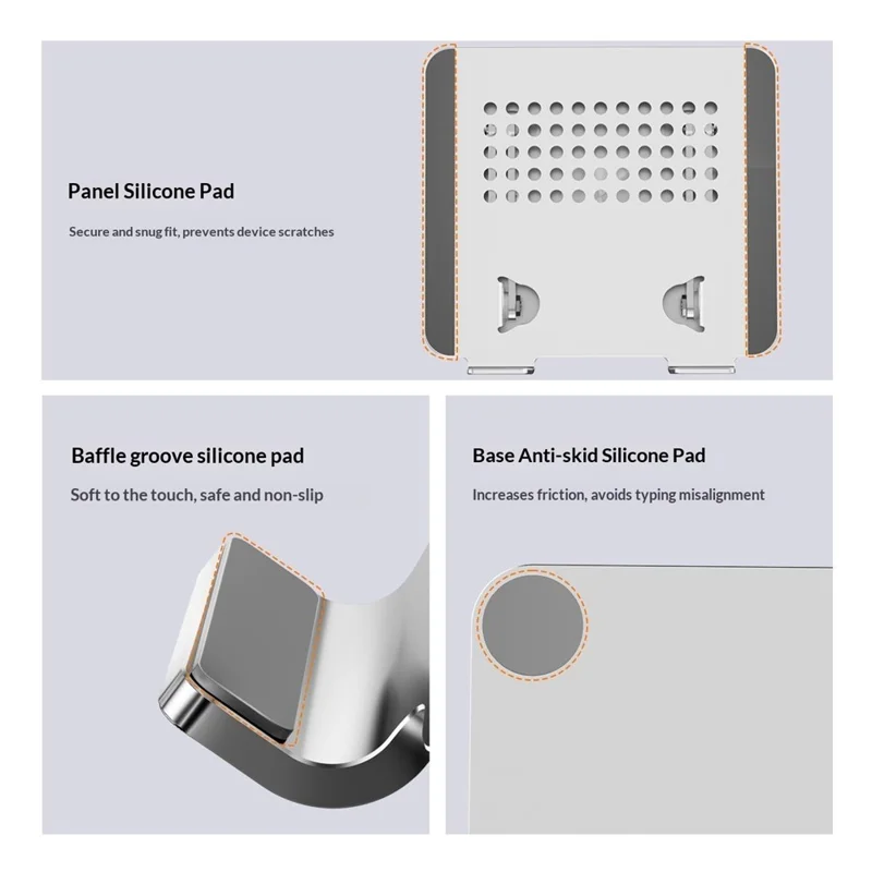 0031 Soporte Ajustable de Altura y Ángulo para Portátil, Soporte de Metal de Enfriamiento para Escritorio para Notebook/Tablet, Modelo Básico - Blanco