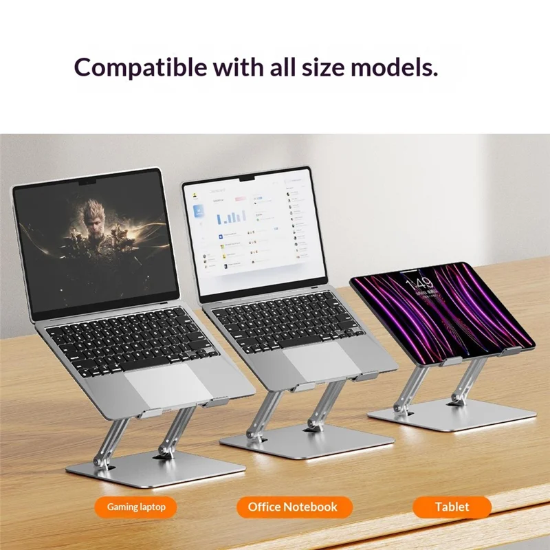 0031 Soporte Ajustable de Altura y Ángulo para Portátil, Soporte de Metal de Enfriamiento para Escritorio para Notebook/Tablet, Modelo Básico - Blanco