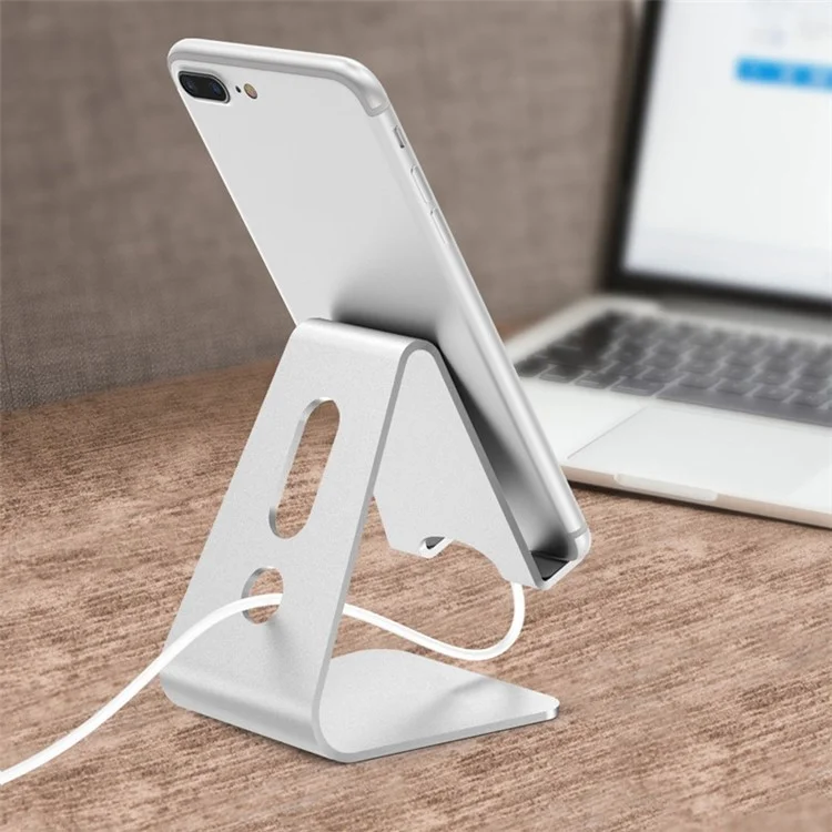 For Mobile Phone / Tablet within 8inch Aluminum Alloy Hands-free Bracket Anti-skid Desktop Stand