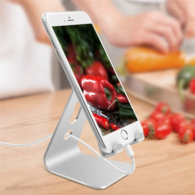 For Mobile Phone / Tablet within 8inch Aluminum Alloy Hands-free Bracket Anti-skid Desktop Stand