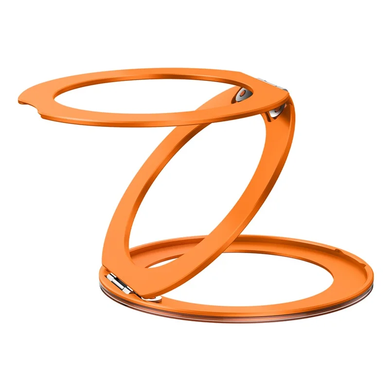 Q11  Ultra Thin Tri-Fold Magnetic Ring Stand Adhesive Mount 360 Degree Rotation Phone Bracket - Orange