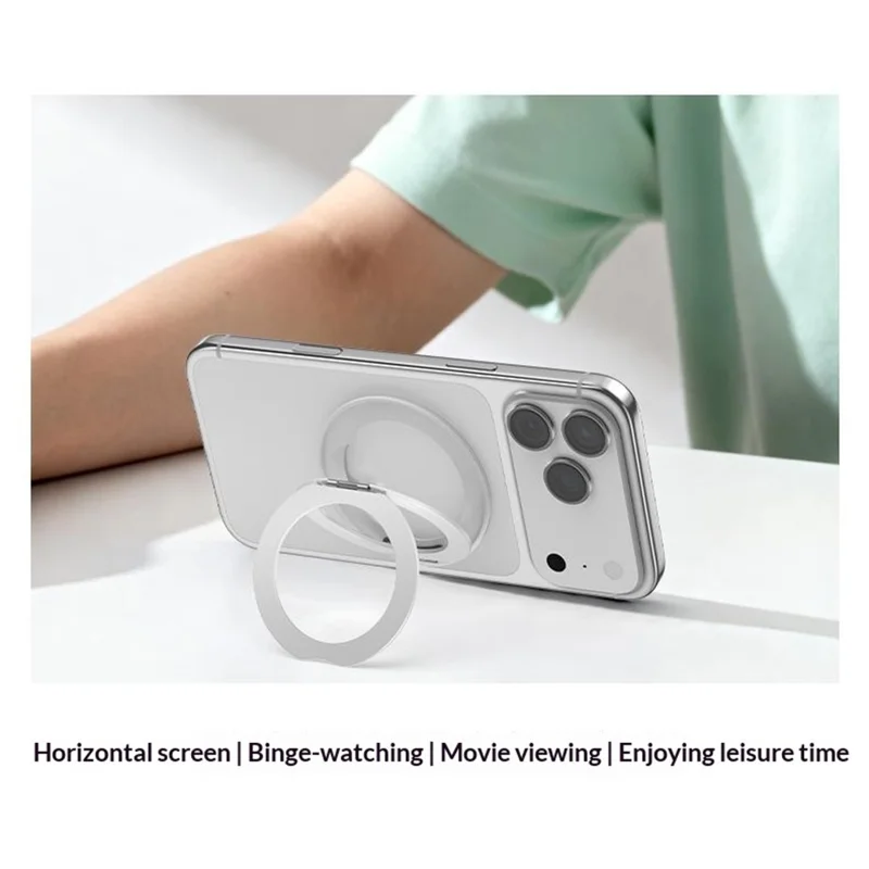 Q11  Ultra Thin Tri-Fold Magnetic Ring Stand Adhesive Mount 360 Degree Rotation Phone Bracket - Orange