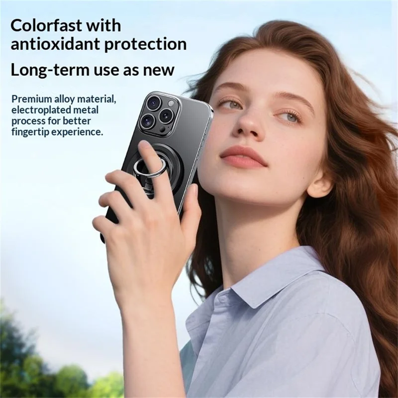 Magnetic Phone Ring Stand Foldable Strong Magnet Holder 360° Rotation Phone Desktop Stand - Orange