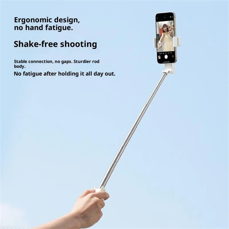 I6 Mini Treppiede per Selfie Compatibile Bluetooth, Manico per Selfie con Rotazione di 360° per Fotografia all'Aperto - Bianco