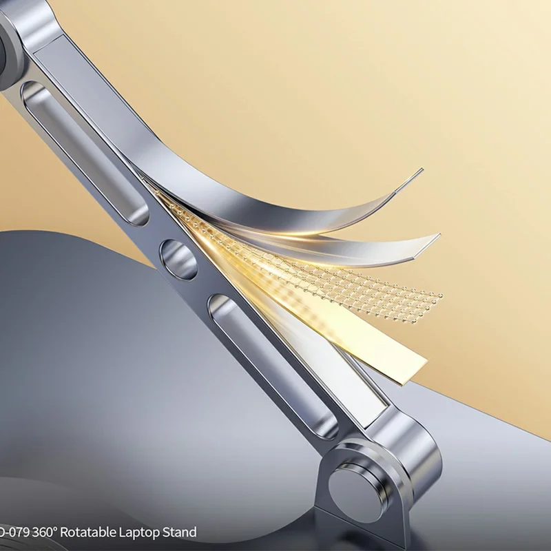 XUNDD XDHO-079 Hollow Out Laptop Stand 360 Degree Rotatable Foldable Carbon Steel Desktop Notebook Bracket - Grey