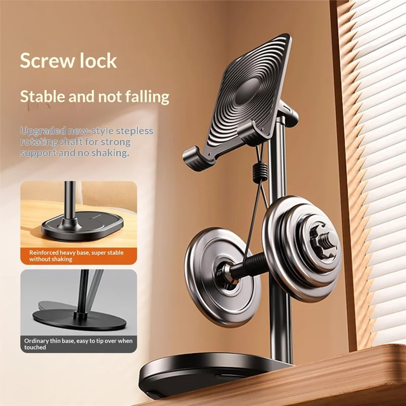 Suporte Ajustável para Telemóvel e Tablet T19, Altura e Ângulo Reguláveis, Suporte de Secretária para Ver Vídeos, Trabalho e Transmissões em Direto - Preto