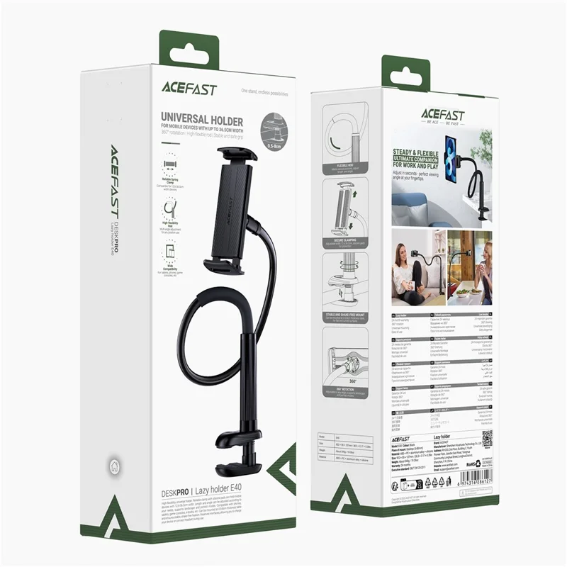 ACEFAST E40 Desktop Clamp Phone Stand Flexible Gooseneck 360 Degree Rotatable Lazy Holder