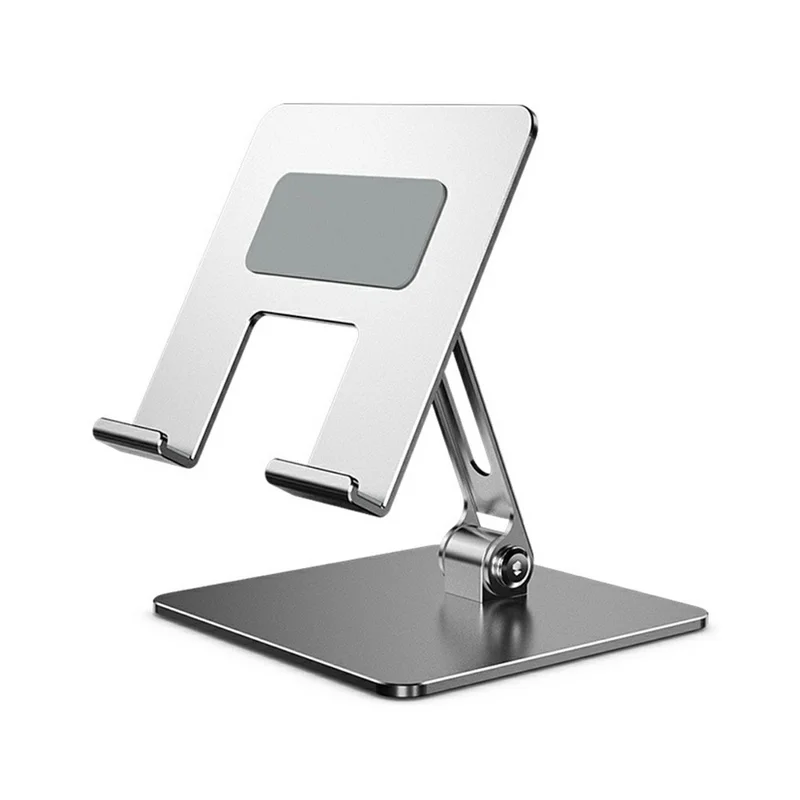 MT1341 Carbon Steel Desktop Foldable Phone Tablet Stand Adjustable Height Anti Slip Stable Holder - Silver