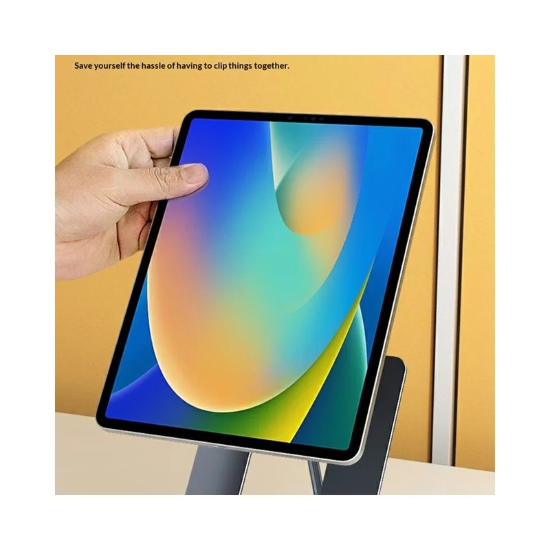 MT1341 Carbon Steel Desktop Foldable Phone Tablet Stand Adjustable Height Anti Slip Stable Holder - Silver
