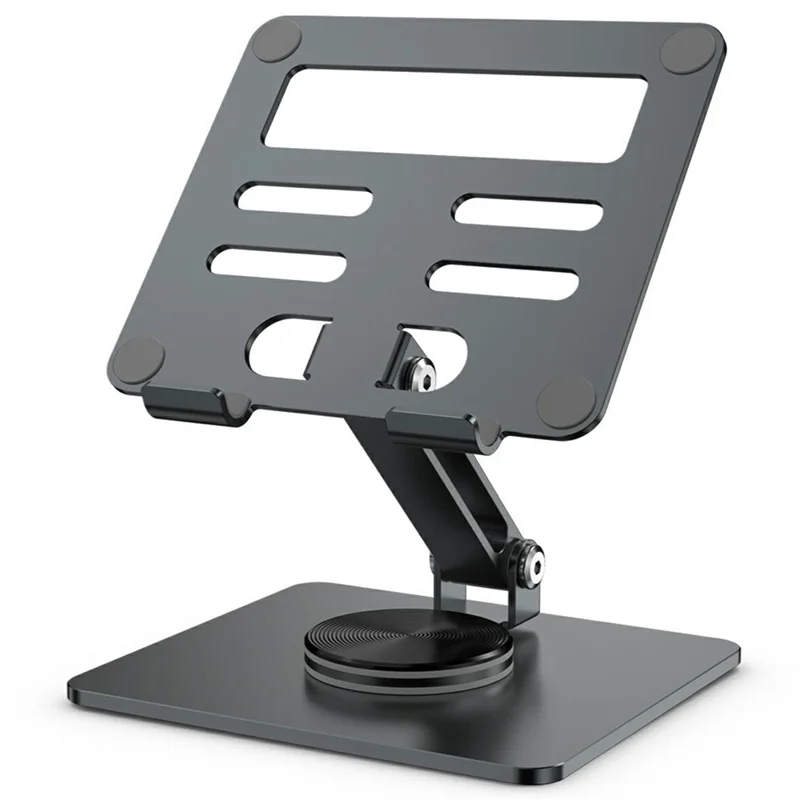 MT1312 360 Degree Rotating Carbon Steel Desktop Foldable Tablet Stand Dual Axis Adjustable Phone Holder - Grey